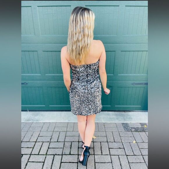 Black Sequin Strapless Dress (Nwot) - Picture 7 of 7